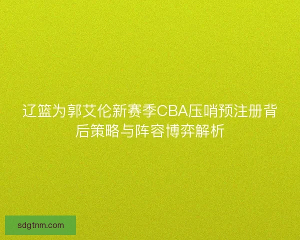 辽篮为郭艾伦新赛季CBA压哨预注册背后策略与阵容博弈解析
